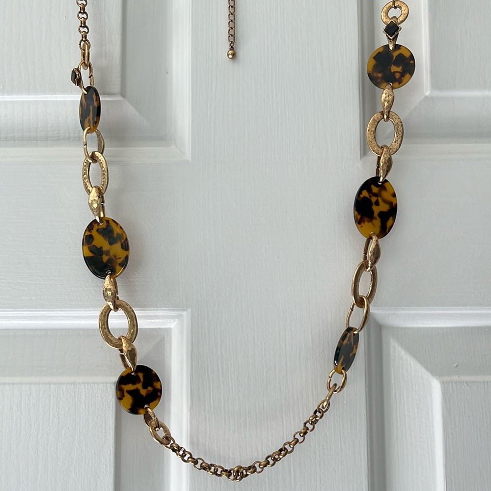 Animal Print Long Adjustable Statement Necklace